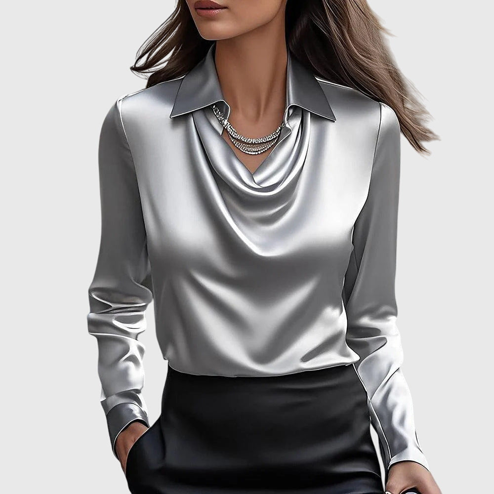Celeste – Shine-Draped Blouse