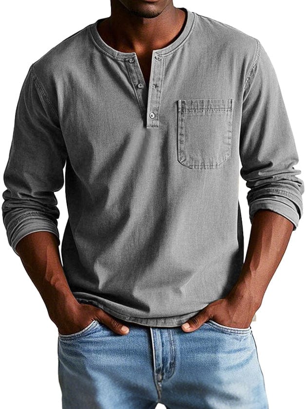 Caleb – Vintage Henley Shirt