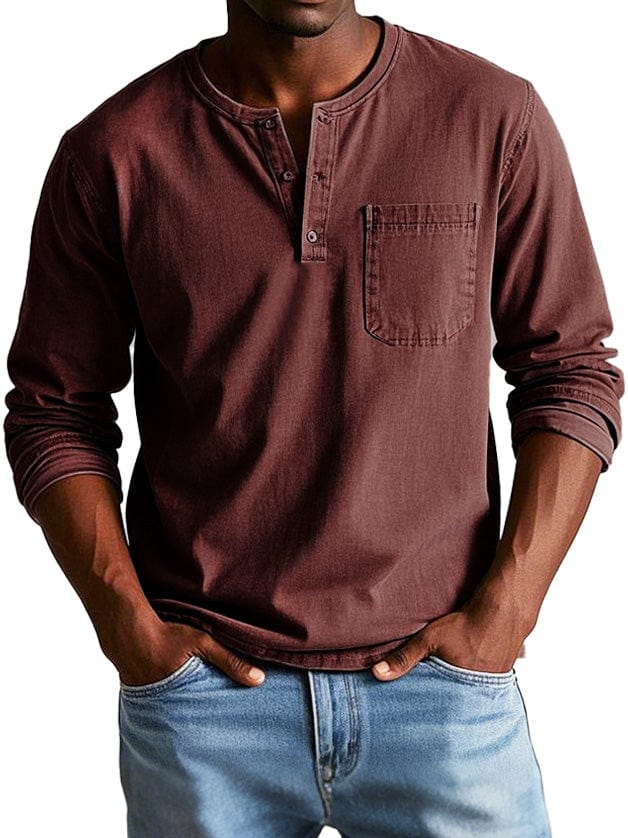 Caleb – Vintage Henley Shirt