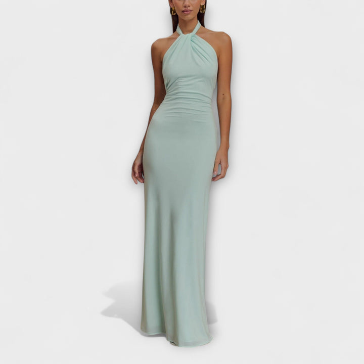 Brianna – Sculpted Halterneck Maxi Dress