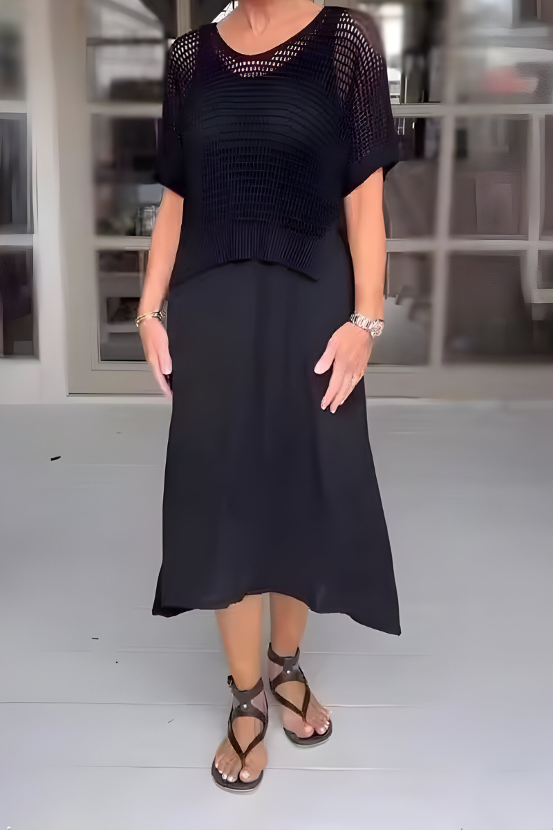 Melanie – Textured Elegance Summer Dress