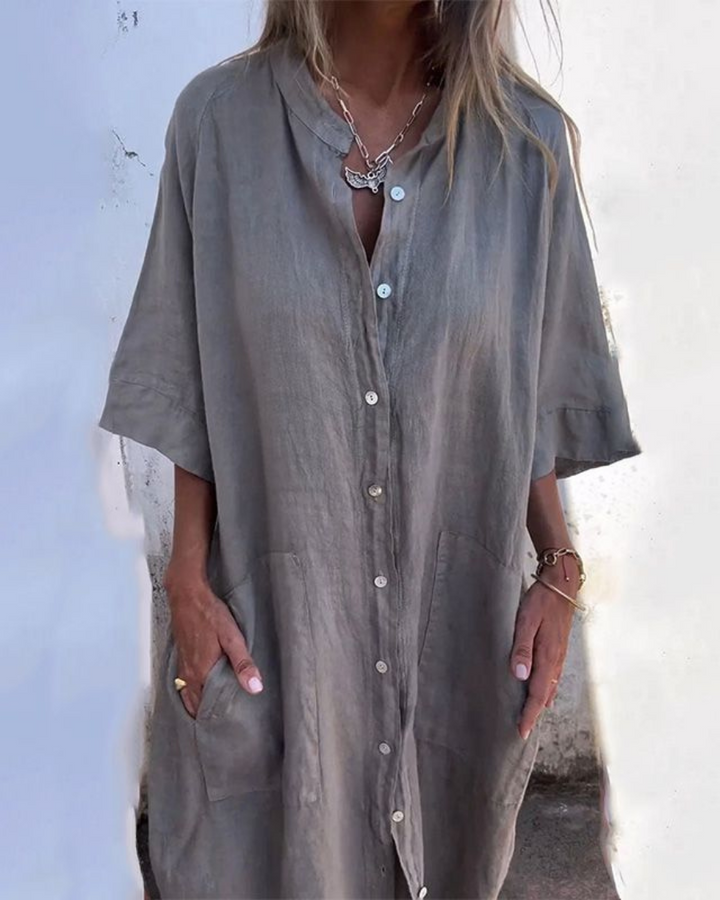 Delaney – Boho Ease Shirt Dress