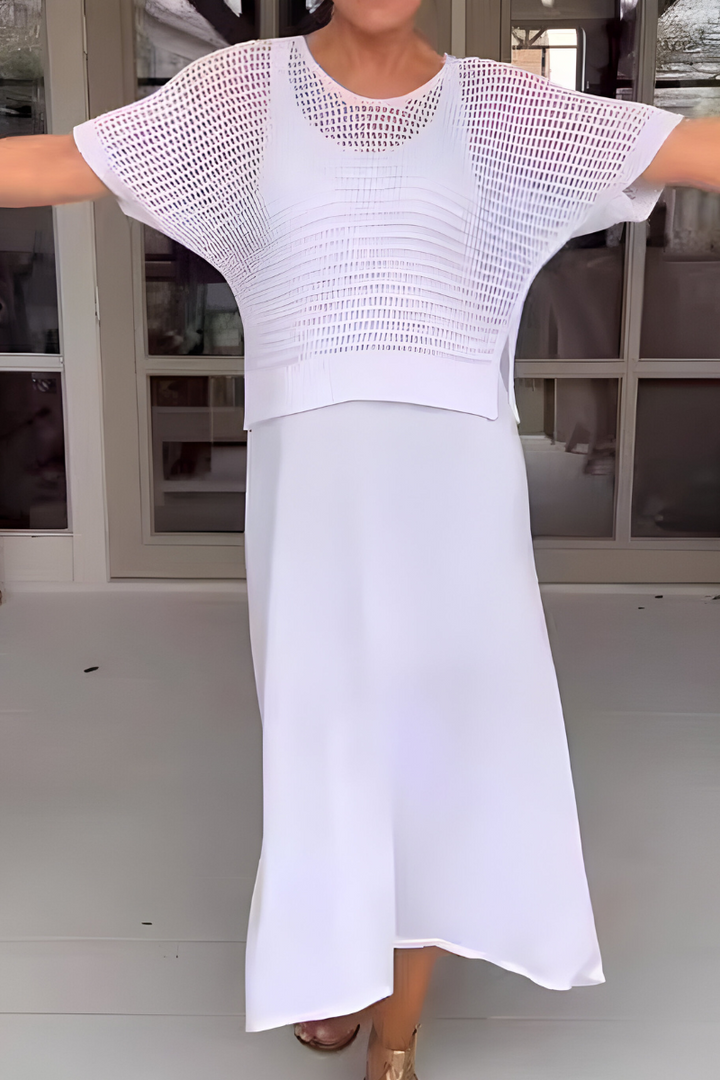 Melanie – Textured Elegance Summer Dress