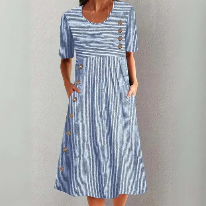 Sophie – Striped Midi Dress