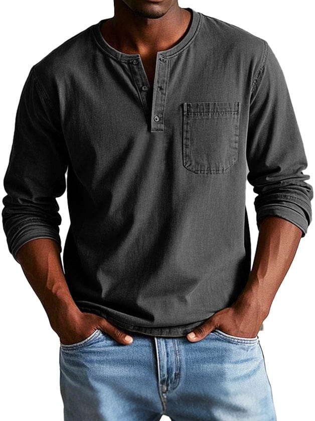 Caleb – Vintage Henley Shirt