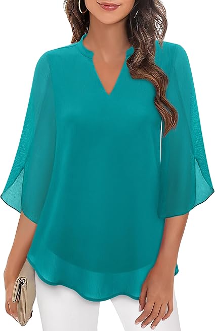 Olivia – Flowing Split-Sleeve Blouse