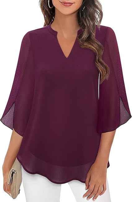 Olivia – Flowing Split-Sleeve Blouse