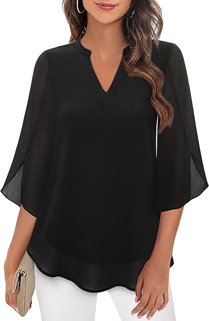 Olivia – Flowing Split-Sleeve Blouse