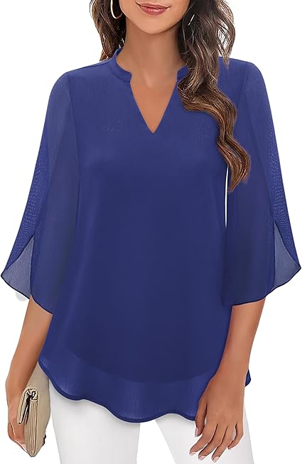 Olivia – Flowing Split-Sleeve Blouse