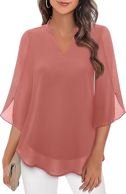 Olivia – Flowing Split-Sleeve Blouse
