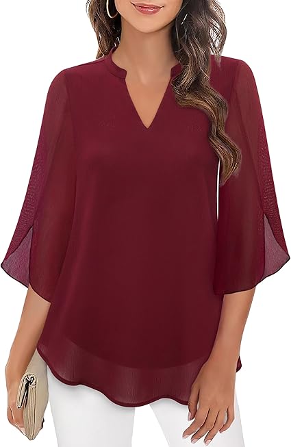 Olivia – Flowing Split-Sleeve Blouse