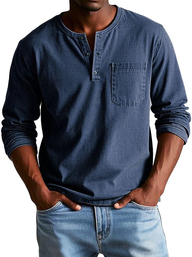 Caleb – Vintage Henley Shirt