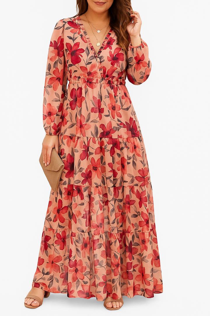 Luna – Pleated Floral Maxi Dress