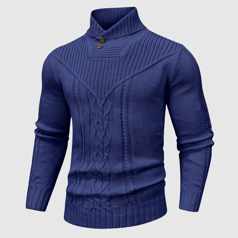 Elias — Shawl-Collar Essential Sweater