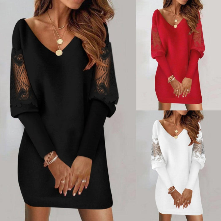 Amelia – Elegant Lace Sleeve Dress