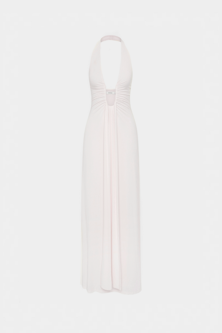 Celeste – Ivory Draped Maxi Dress