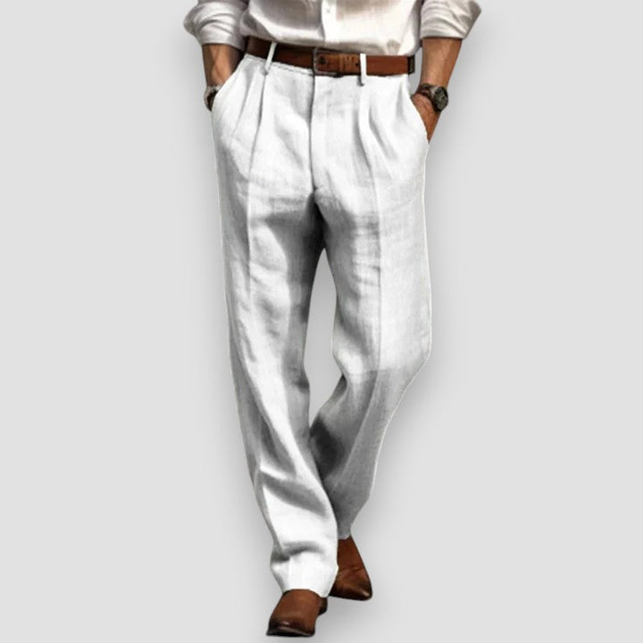 Miles – Classic Pleated Linen Pants