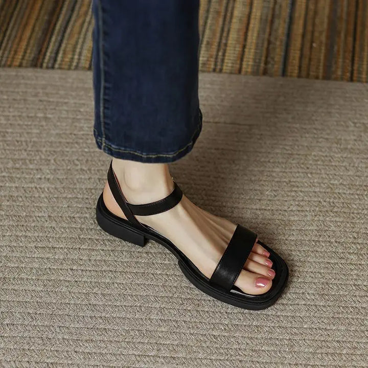 Paige – Minimal Leather Strap Sandals