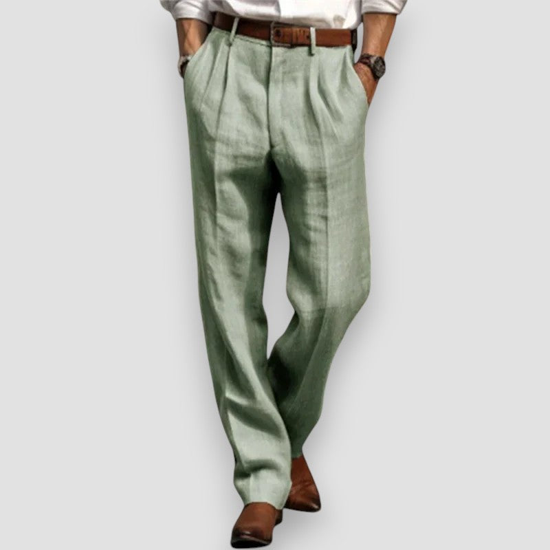 Miles – Classic Pleated Linen Pants