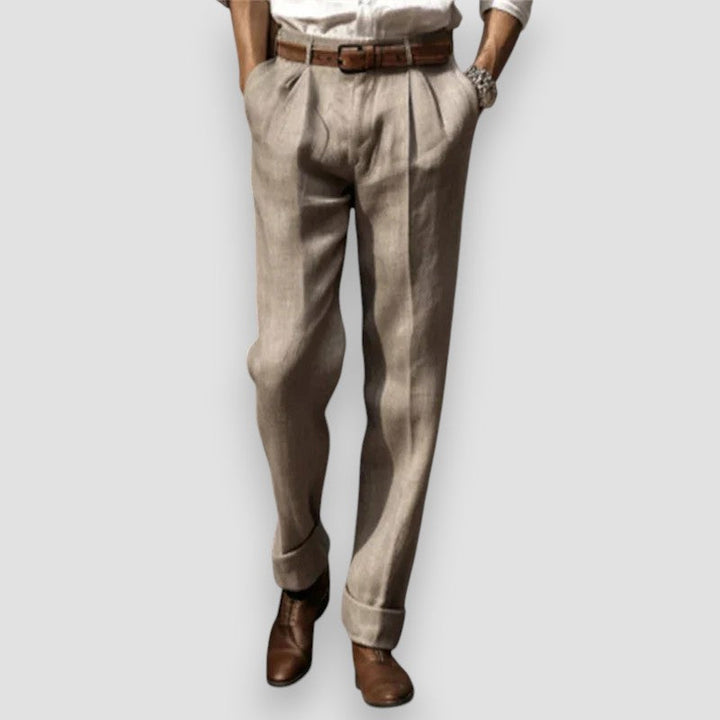 Miles – Classic Pleated Linen Pants
