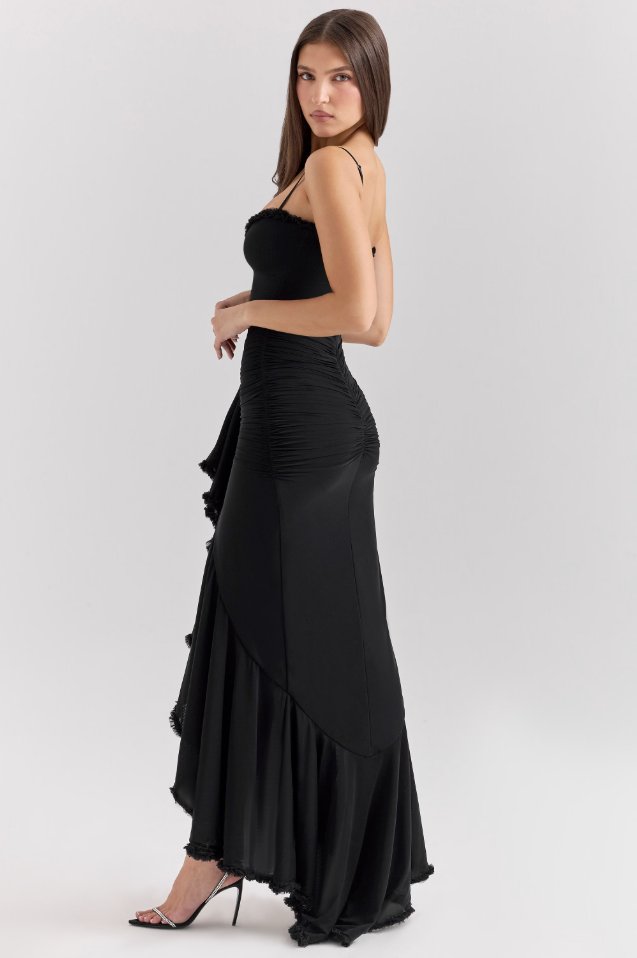 Lila – Cascading Detail Evening Dress