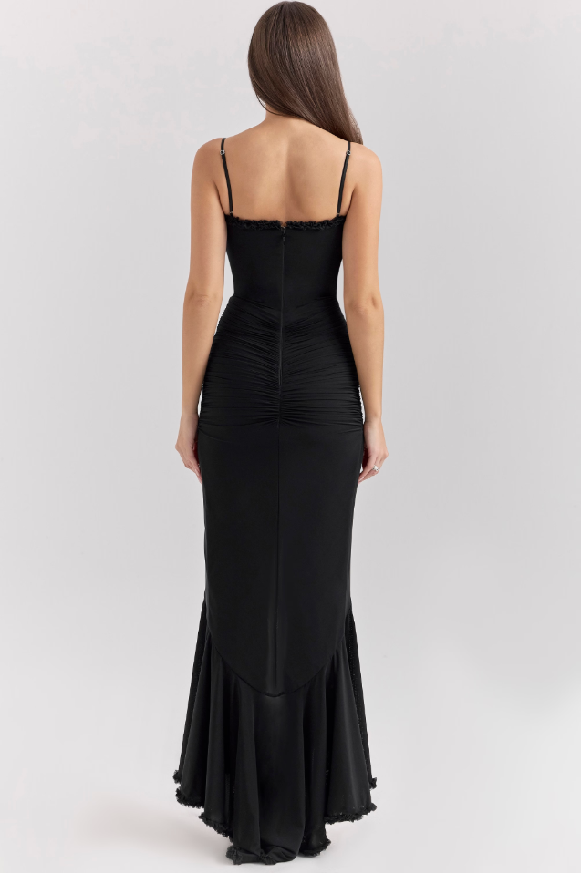 Lila – Cascading Detail Evening Dress