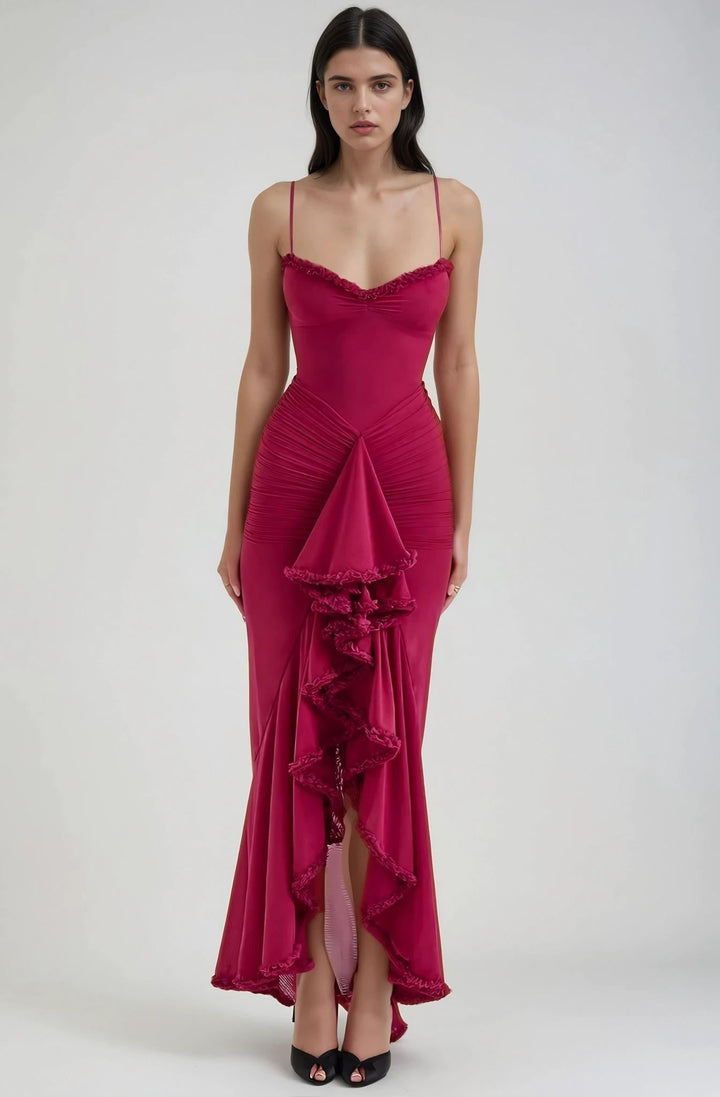 Lila – Cascading Detail Evening Dress