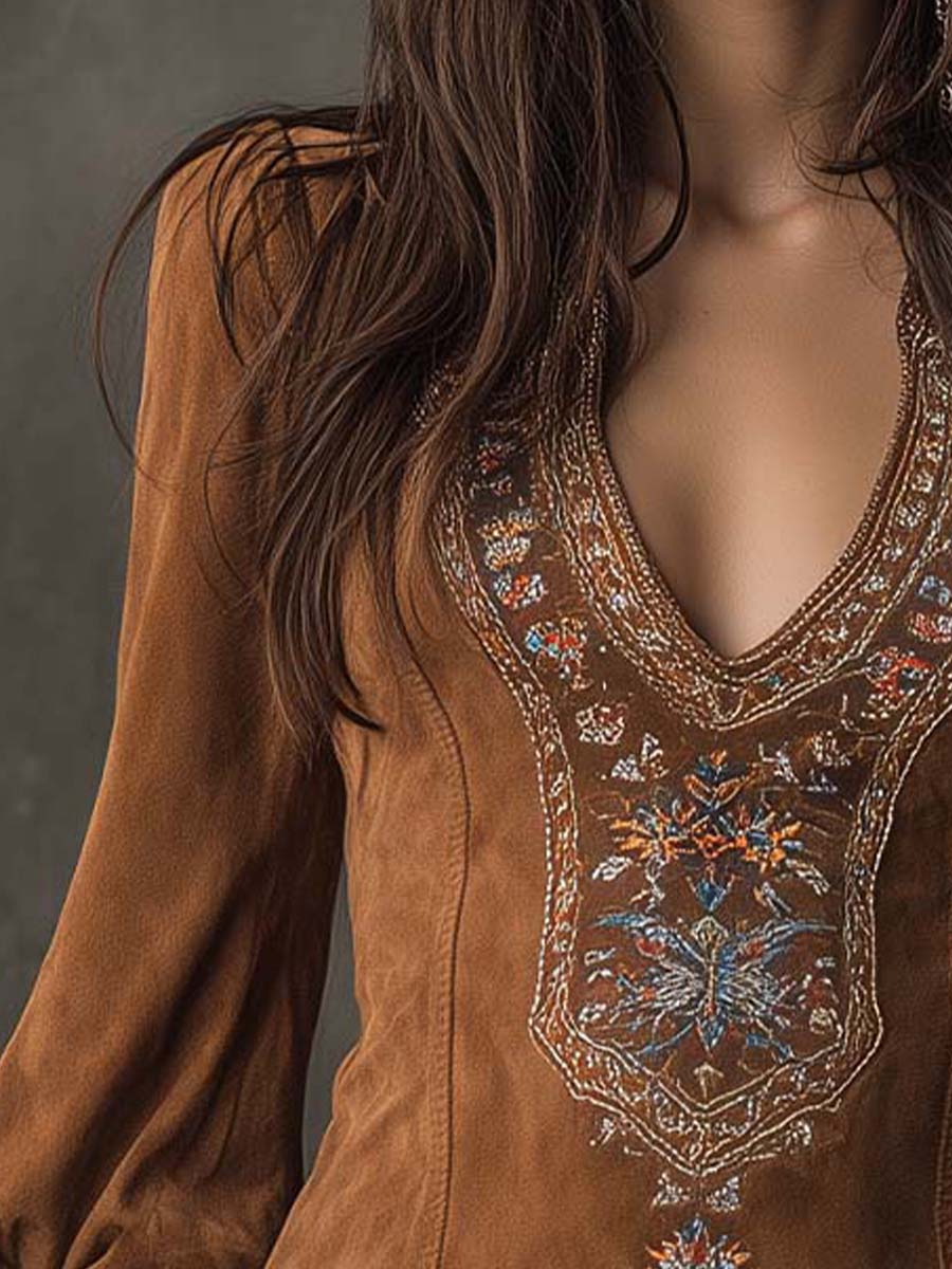 Harper – Boho Embroidered Mini Dress