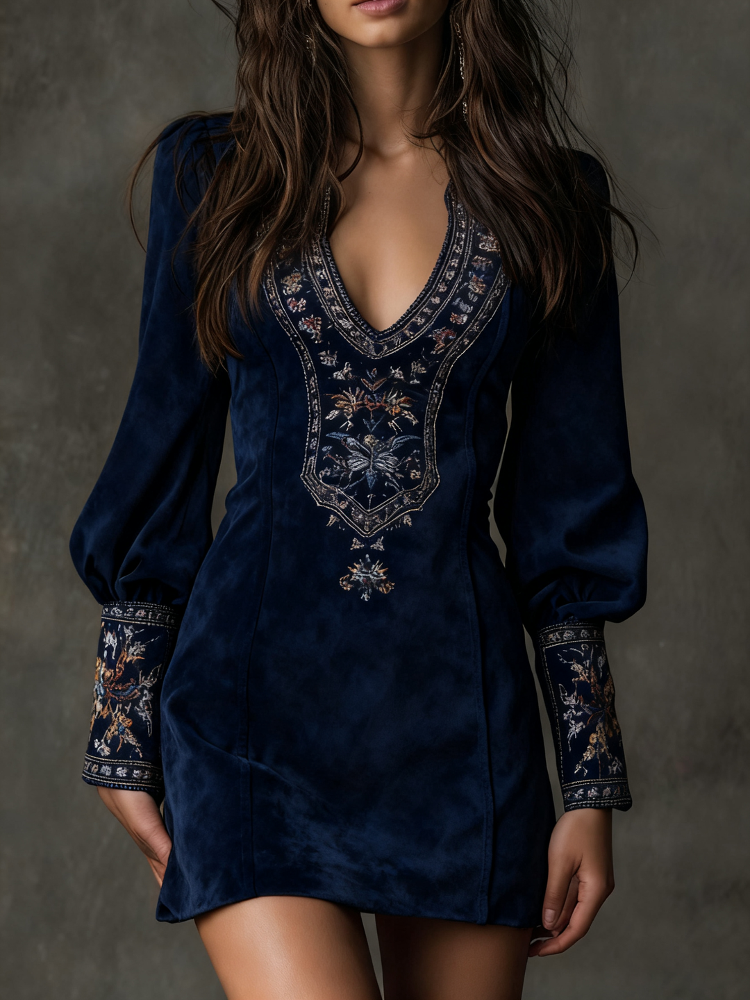 Harper – Boho Embroidered Mini Dress