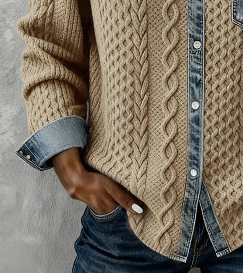 Elodie – Cable Detail Button Top