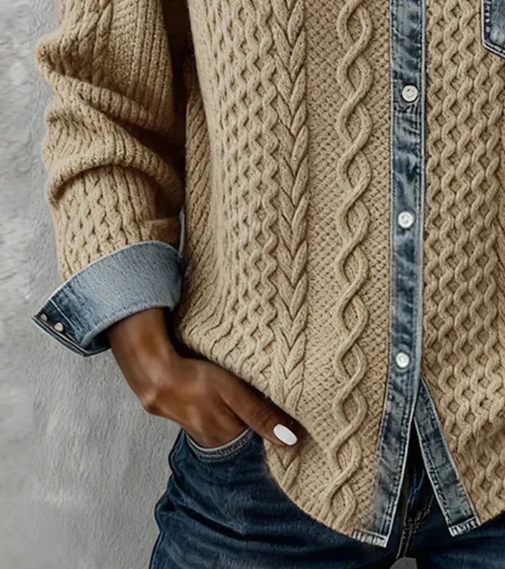 Elodie – Cable Detail Button Top