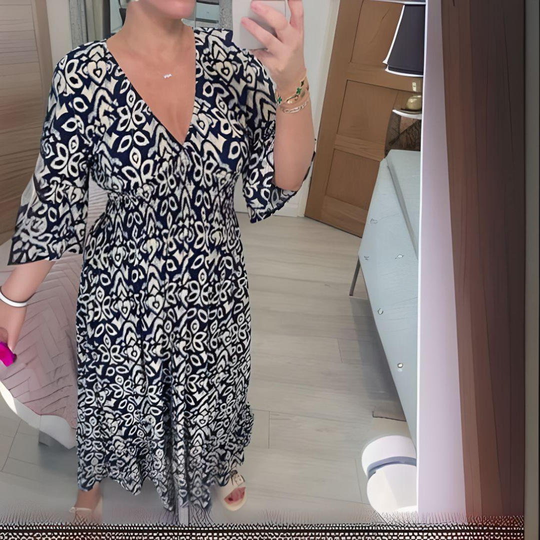 Ruby – Bold Boho Print Dress