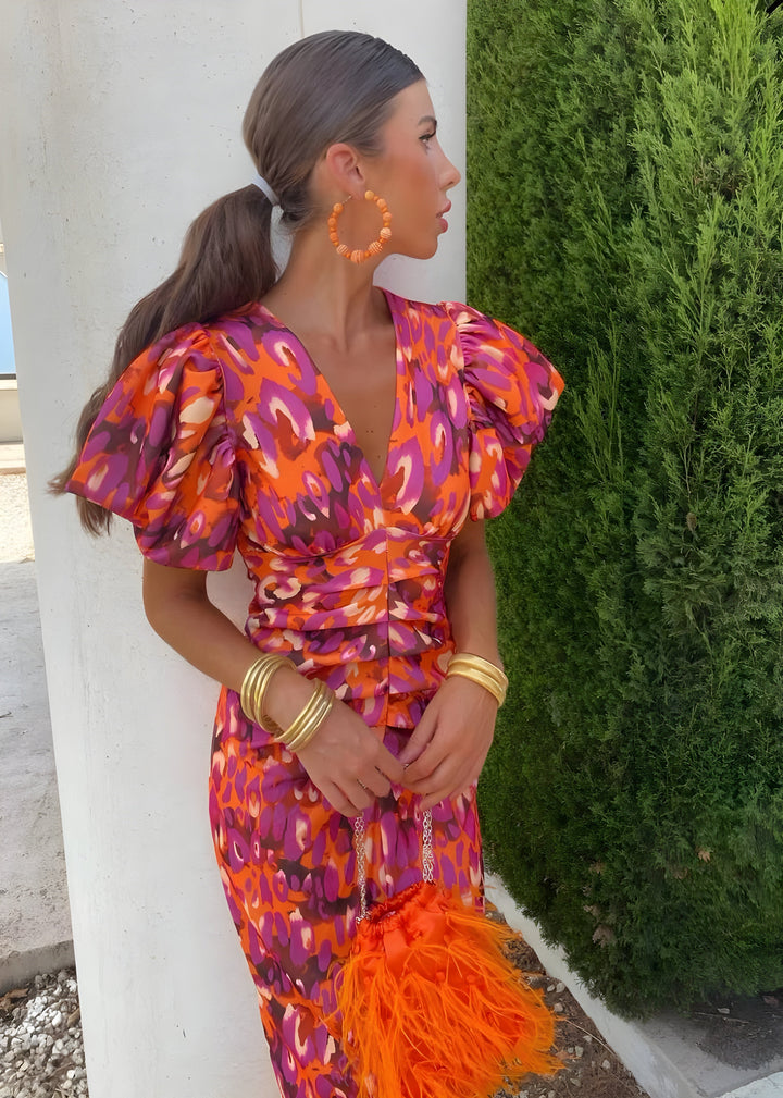 Zara – Bold and Colourful Midi Dress
