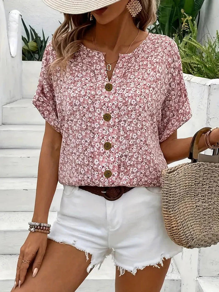 Lydia – Floral Everyday V-Neck Blouse