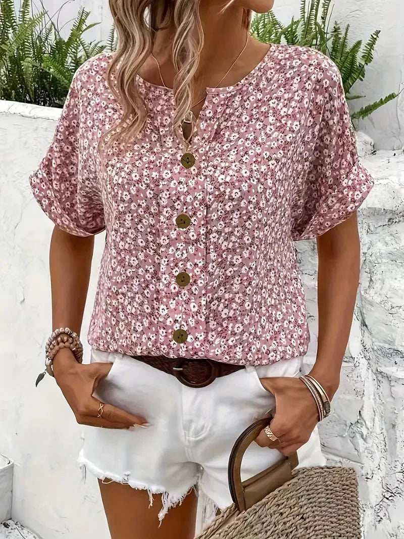 Lydia – Floral Everyday V-Neck Blouse