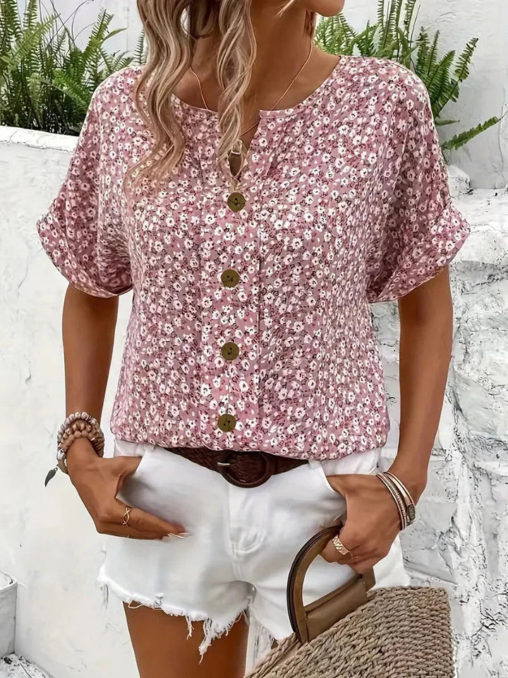 Lydia – Floral Everyday V-Neck Blouse