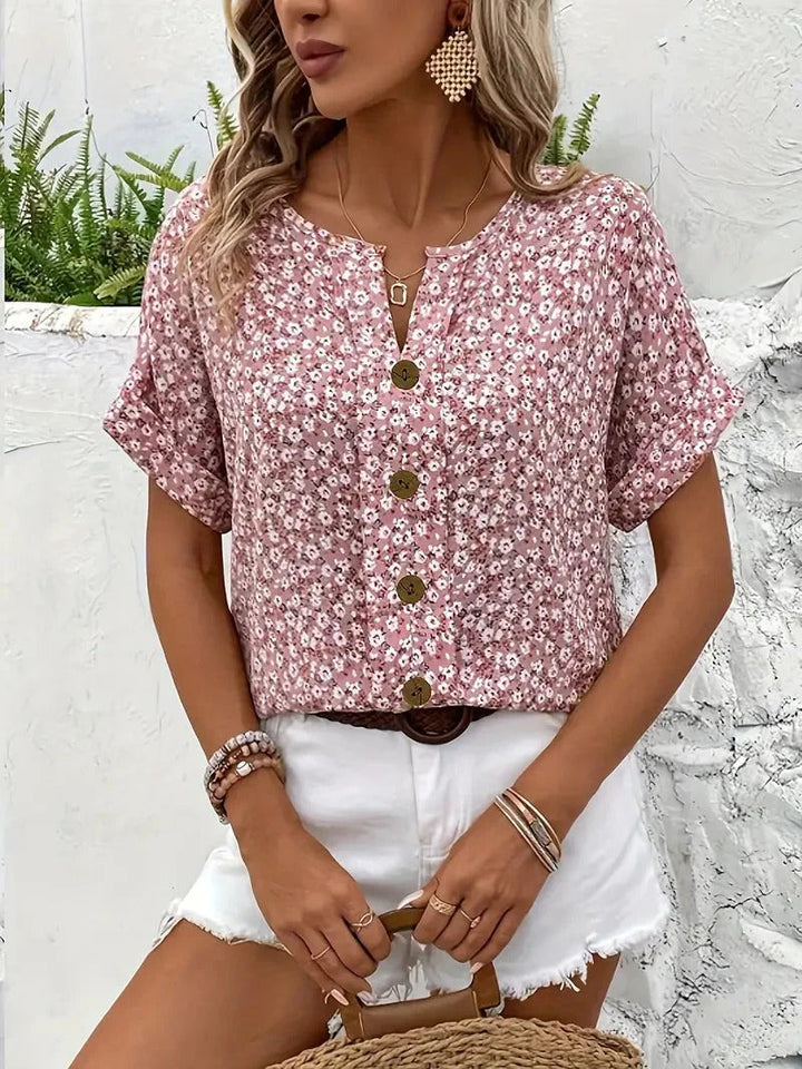 Lydia – Floral Everyday V-Neck Blouse