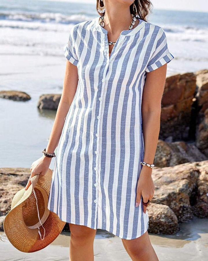 Claire – Striped Everyday Shirt Dress
