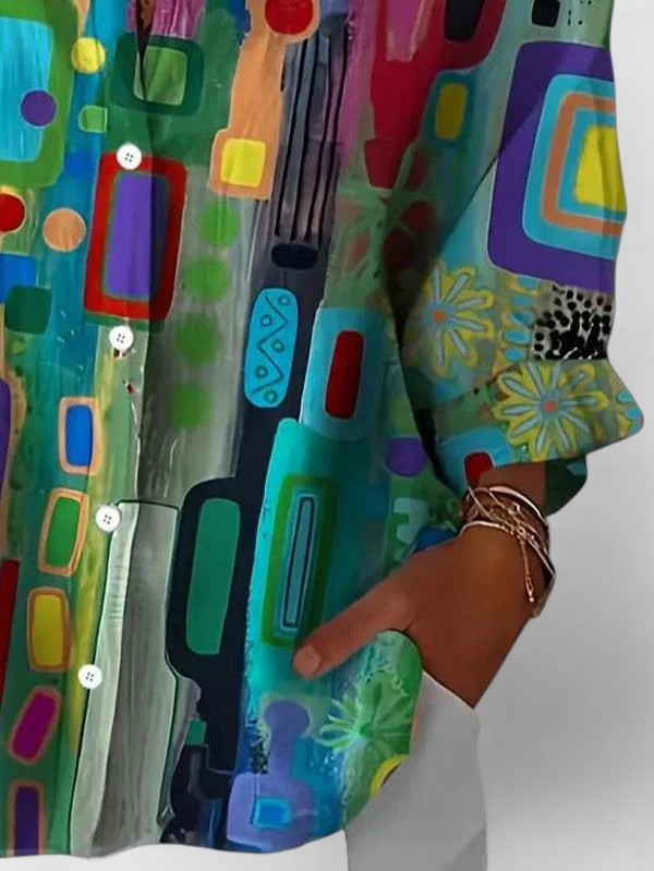 Claire – Geometric Elegance Blouse