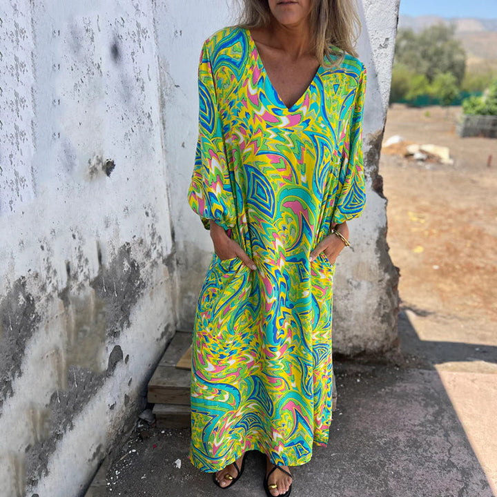 Brielle – Bold V-Neck Maxi Dress