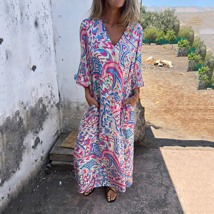 Brielle – Bold V-Neck Maxi Dress