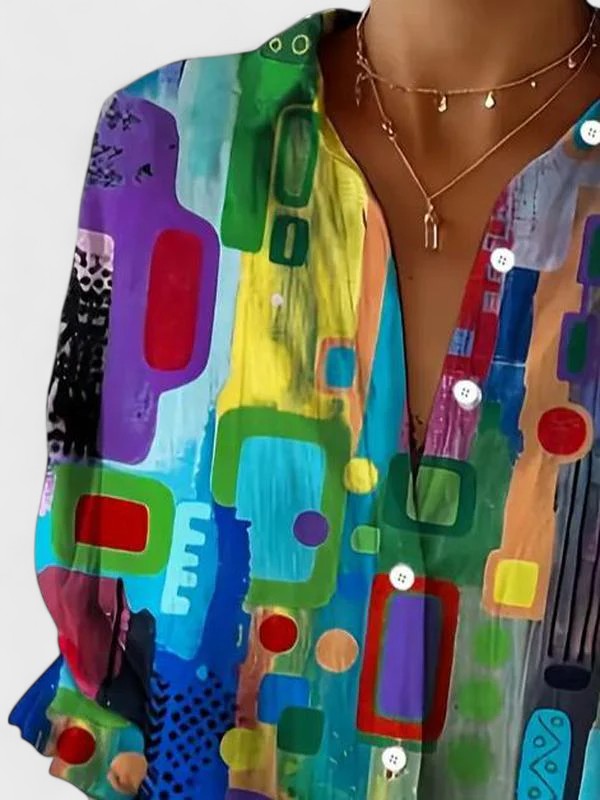 Claire – Geometric Elegance Blouse