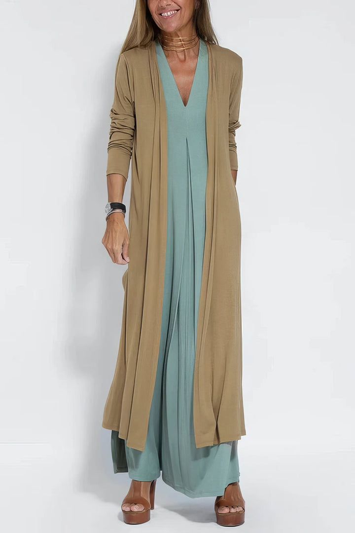 Clodagh – Sculpting Maxi Dress with Free Cardigan